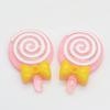 Mixed Color 100PCS Glitter Lolly With Bow Resin Lollipop Candy Scrapbook DIY Kawaii Cabochon