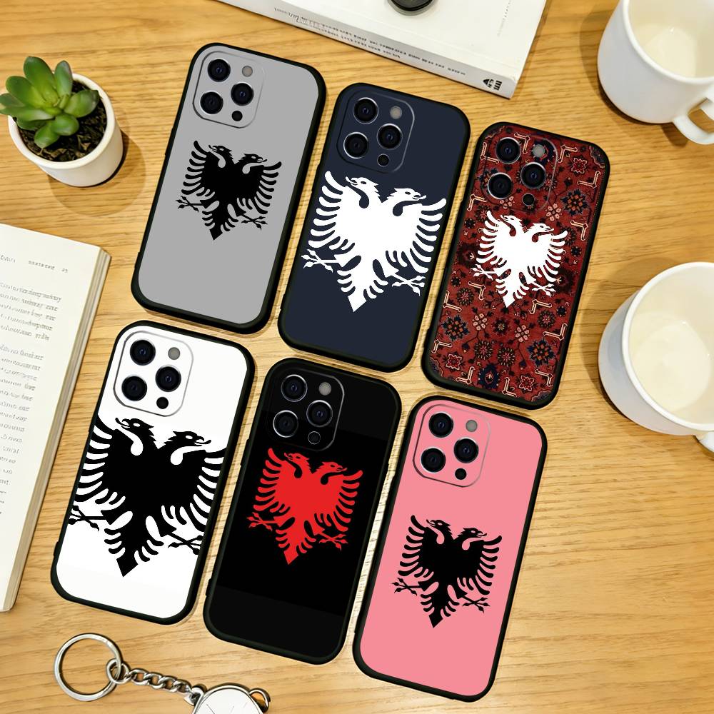 A-Albanische Flagge Adler Handyhülle Silikon Weich Für IPhone 17 16 15 14 13 12 11 X XR Plus Pro Max Plus