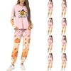 Women's Halloween Print Hoodie and Jogger Set with Chest Pocket Loose Fit