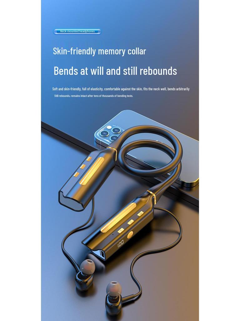 New 10,000mAh Noise-Cancelling Waterproof Wireless Sports Neckband Bluetooth Earbuds