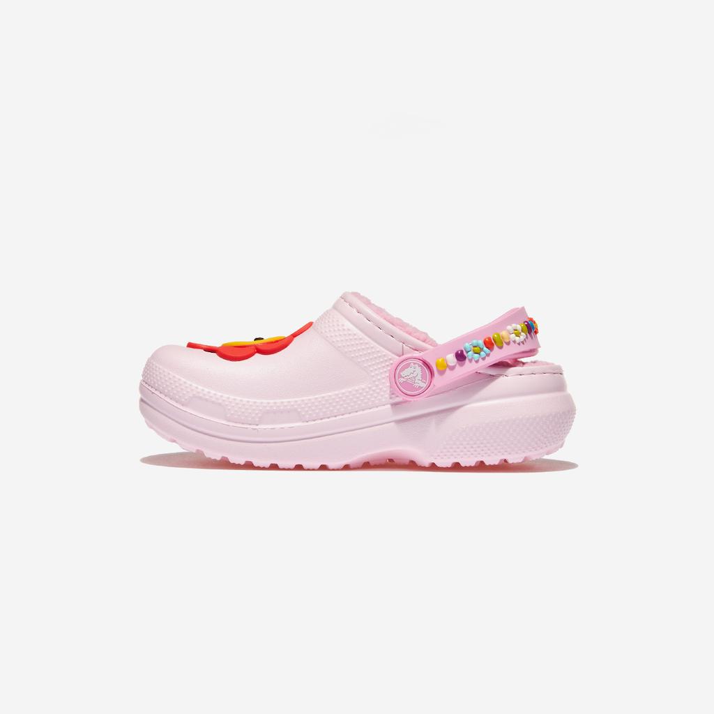 Crocs Classic Lined Daisy Clog Toddler [CRS211635-PINK MILK]