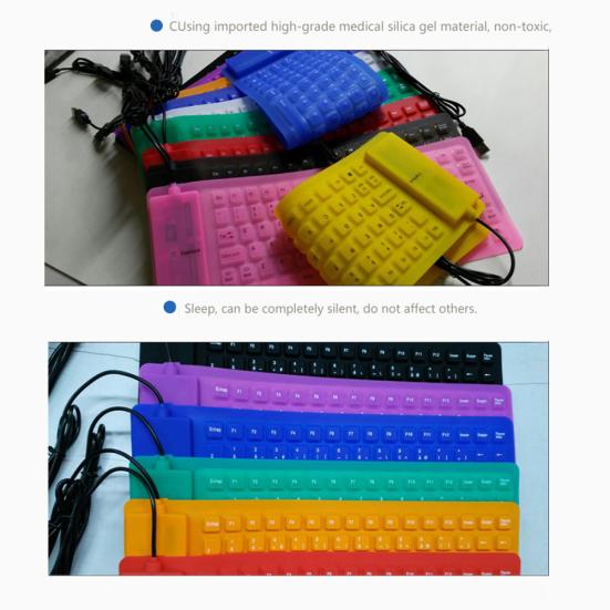85 Keys USB Wired Waterproof Folding Silicone Keyboard for PC Laptop Notebook