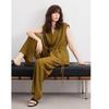 Demana Summer Minimalist V-Neck Sleeveless Top & Wide-Leg Pants Set