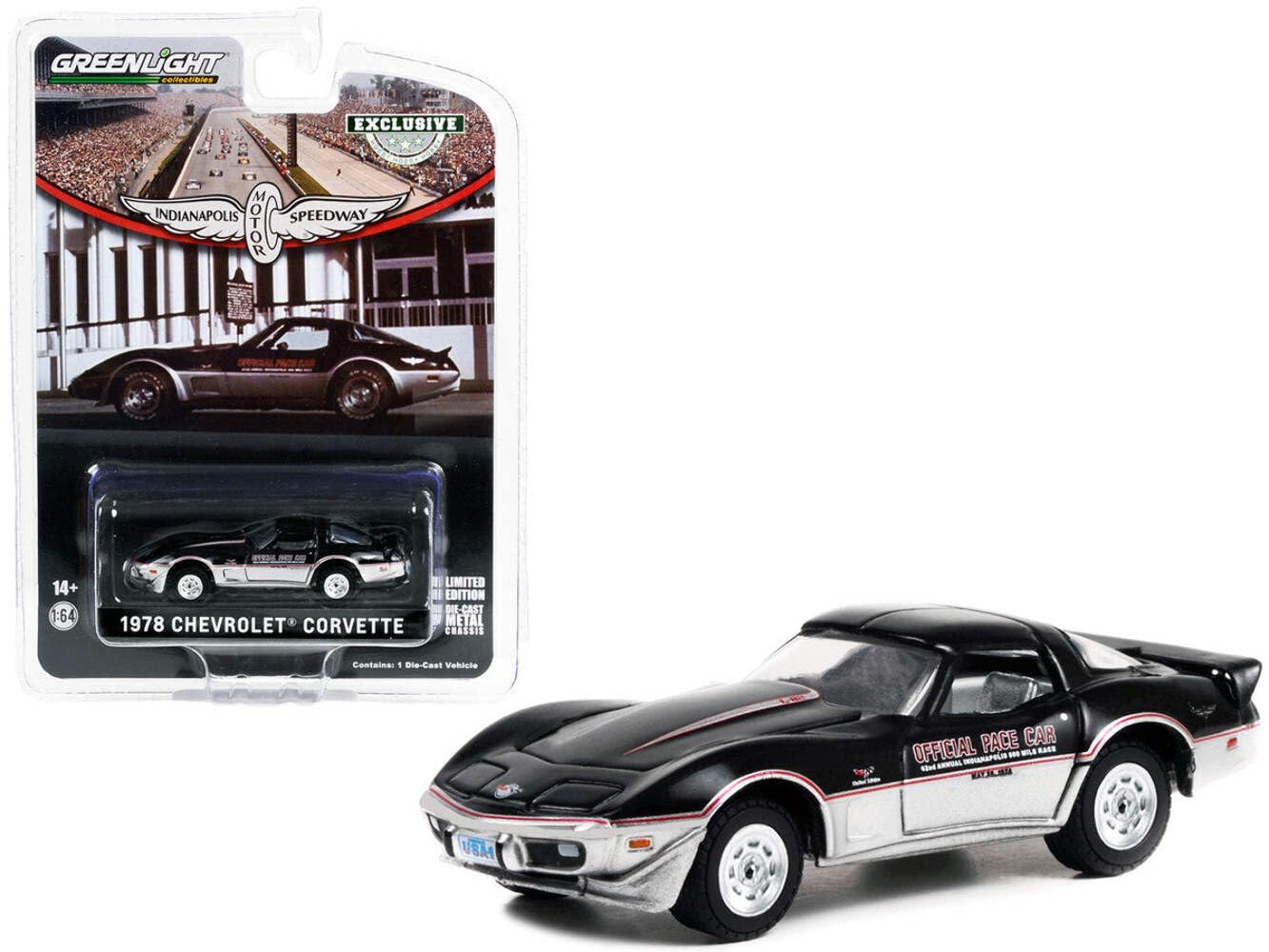 

GREENLIGHT Scale Chevrolet Corvette 62nd Indianapolis 500 Mile Race Official Pace 164 1978 - Car