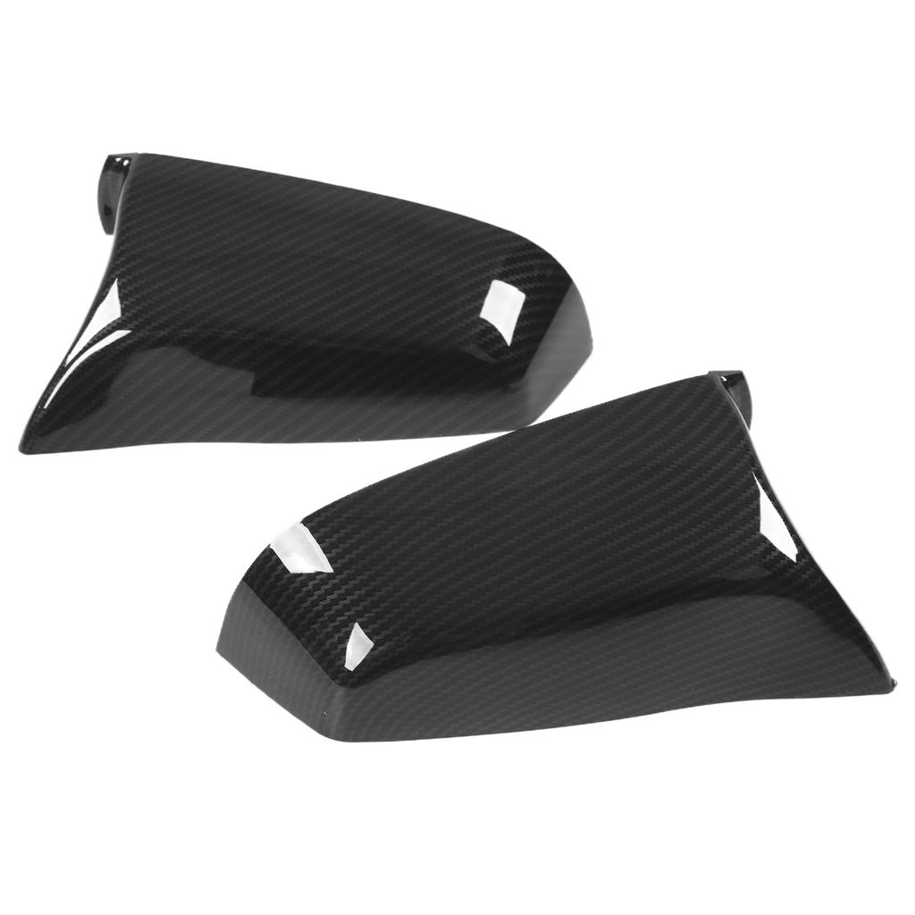 2pcs Side Door Mirror Cover Left Right 51167187431 Replacement for E60 E61 F10 F11 F01 F02 2008‑2013Carbon Fiber Style