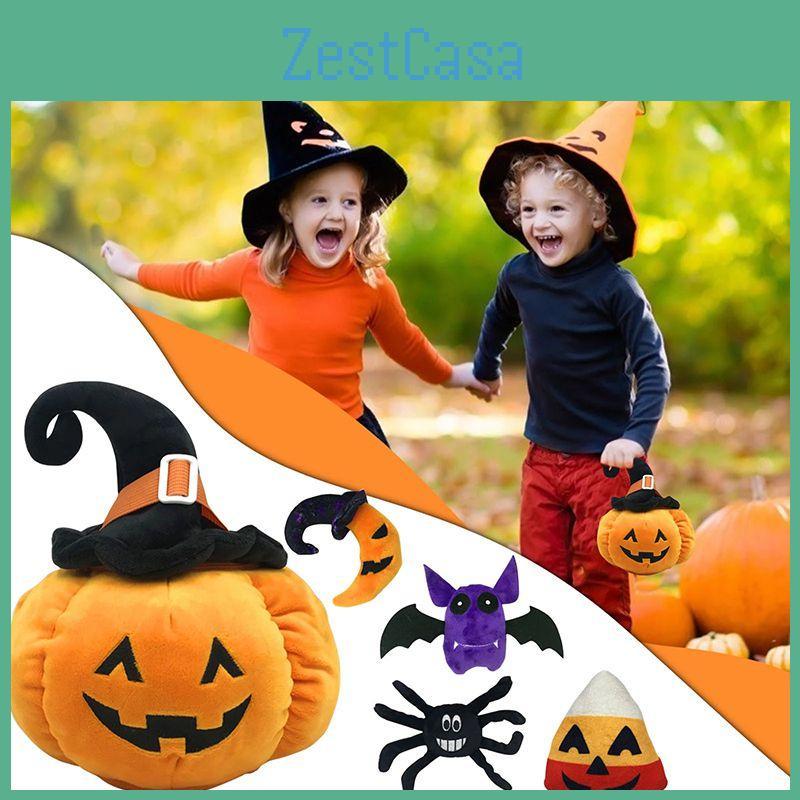 Halloween Pumpkin Plush Toy Sofa Throw Pillowcase Home Decor Bat Spider Rice Ball