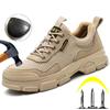 Fashion Safety Shoes Men Boots Anti-smash Steel Toe Cap Anti-puncture Light Work Safety Boots Male Welder Shoes Comfort Worker Protect