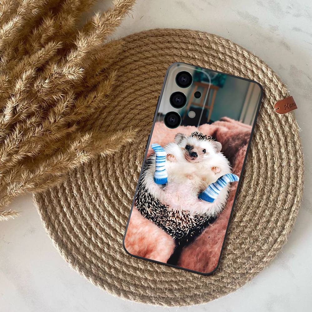 

Phone Case For Samsung S25,S24,S21,S22,S23,S30,Ultra,S20,Plus,Fe,Lite,Note,10,9,Cute Animal Hedgehog 5G Black Cover Samsung S25ULTRA