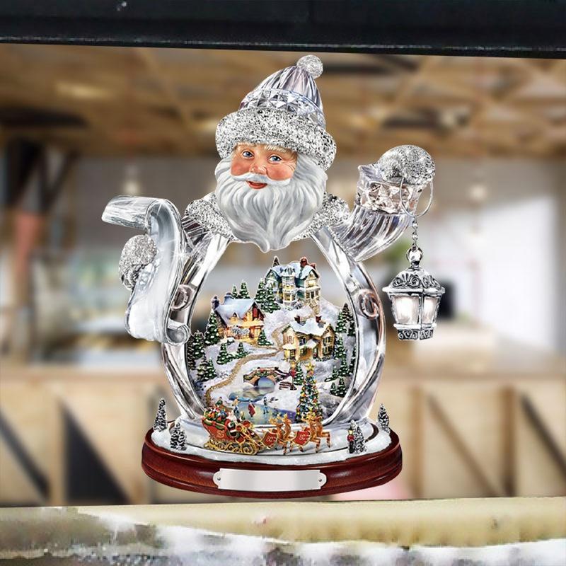 Snowman Santa Claus Wall Clings Stickers Music Box Christmas Stickers Window Glass Decor Waterproof Decals