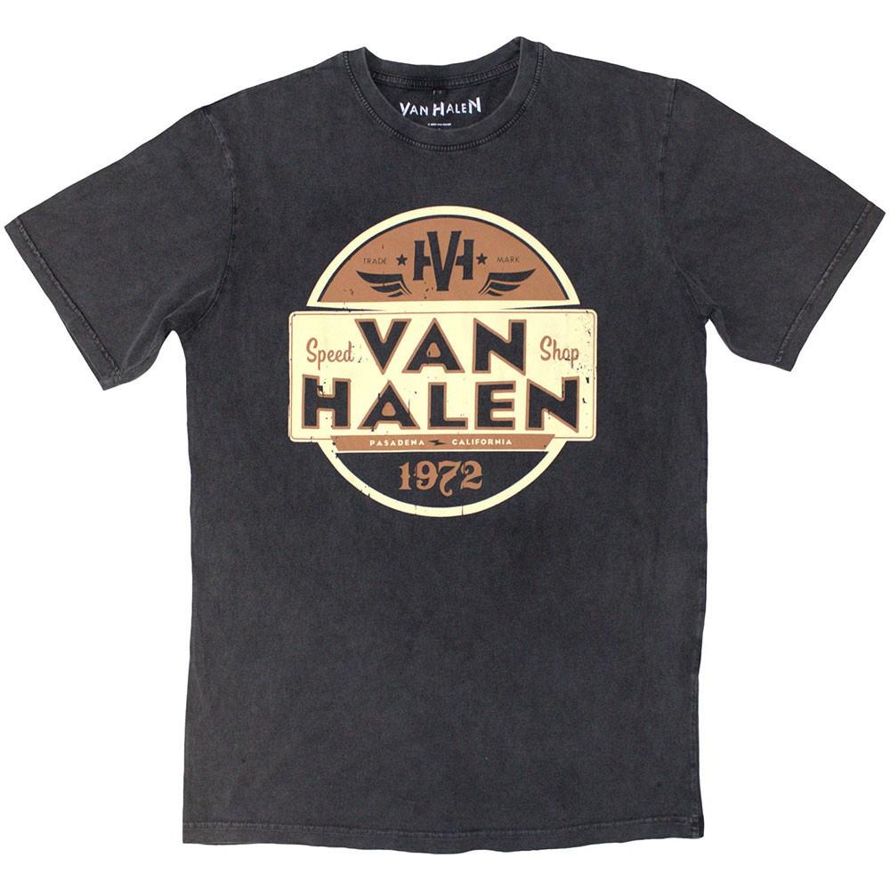 Men s Van Halen Speed Shop Stone Wash T-shirt Small Charcoal Grey M