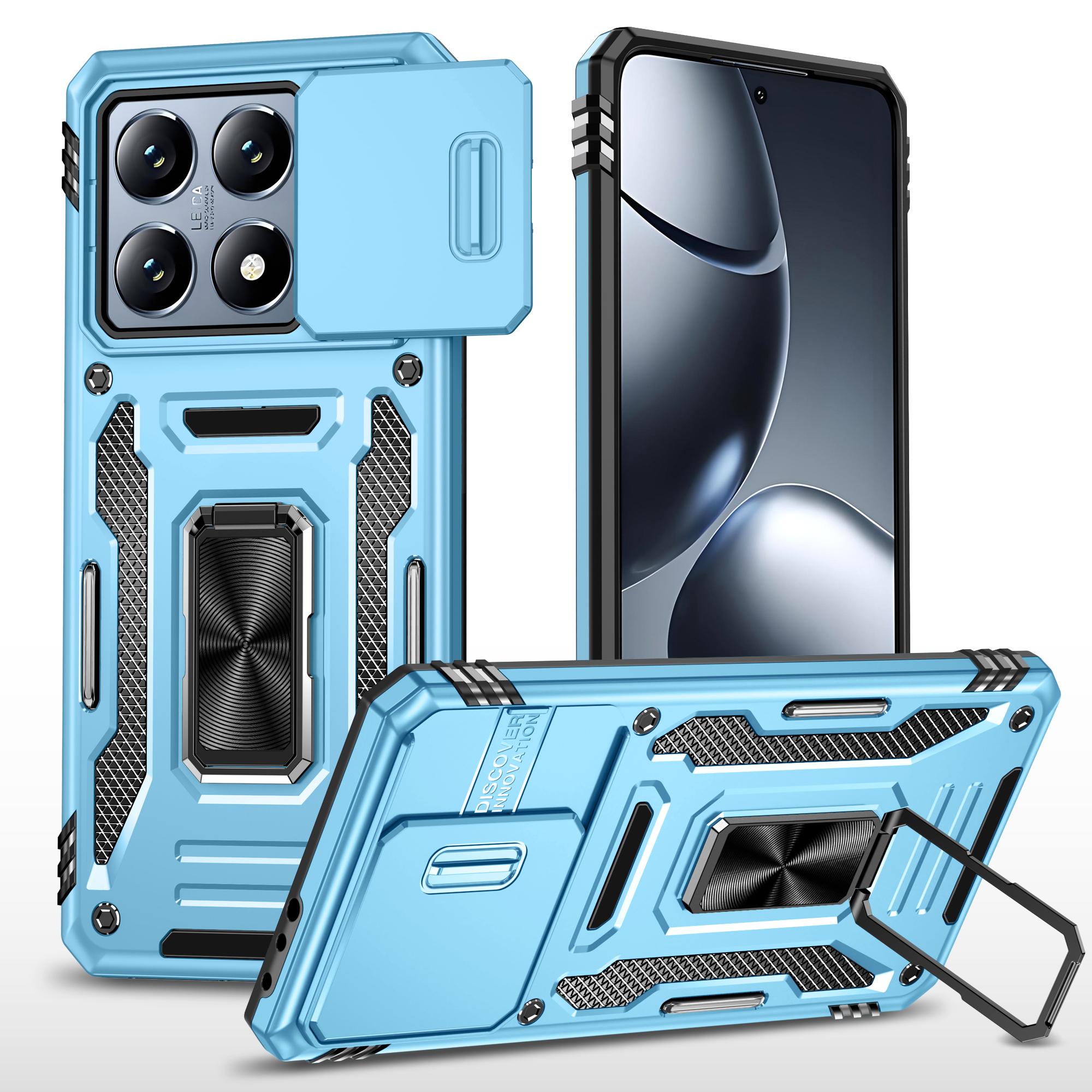 For Xiaomi 14T Case Kickstand Slide Lens Lid PC + TPU Drop-Proof Phone Cover C