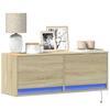 VidaXL Wall-mounted TV Cabinet with LED Lights Sonoma Oak 100x31x35 Cm, Wall-mounted TV Unit, Floating TV Unit, Support 852364