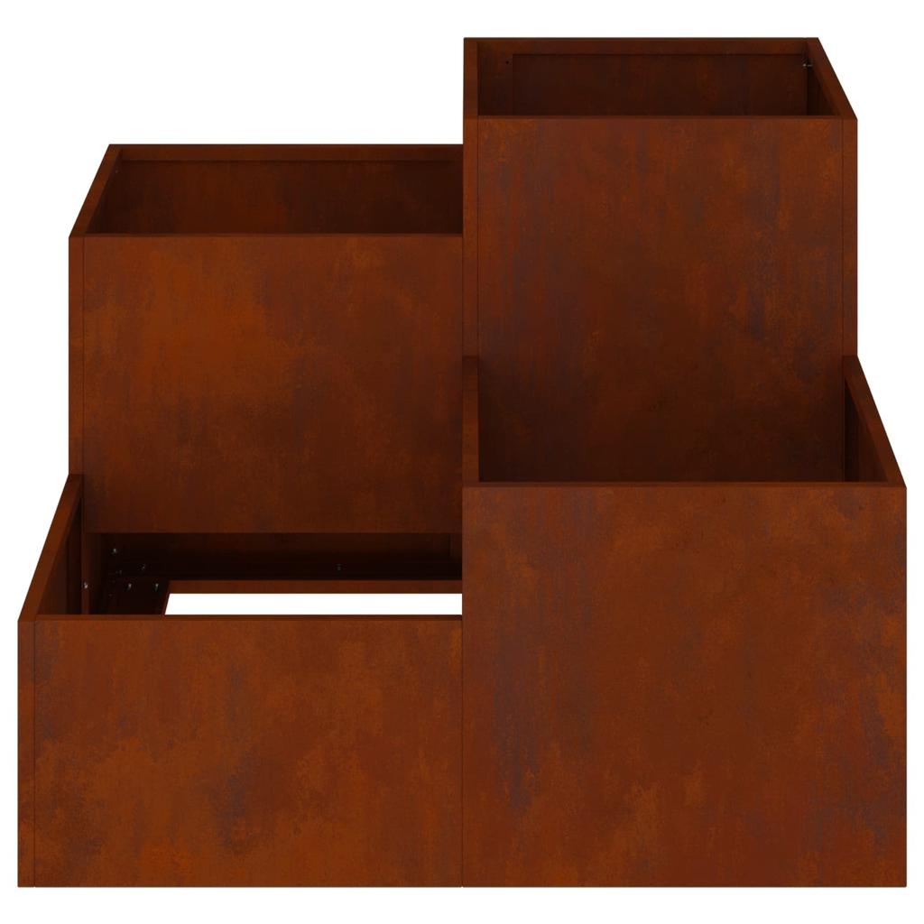 Garden Planter Rust Colored 100 X 100 X 60 Cm Weatherproof Steel