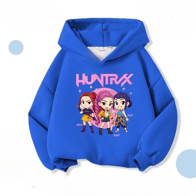 Winter Children's Warm Hoodie Loose Casual Witch Hunting Group Reduced Size Printed Comfortable Hoodie