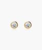 Mcel 14K Moa Bezel Cubic Earrings