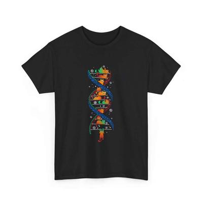 Cats Lovers T-Shirt - Cat Molecules And Dna Shirt - Cats Dna Tee