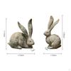 2 Pieces Figurines Animal Sculpture Craft Collectible Resin Statue Garden Decoration for Lawn