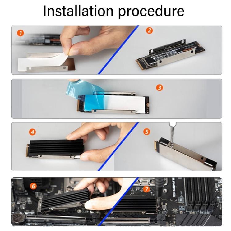 M.2 NVMe SSD Heat Sink 2280 SSDRadiator Solid Disk Heatsink PC Notebook Cooling Pad Aluminum