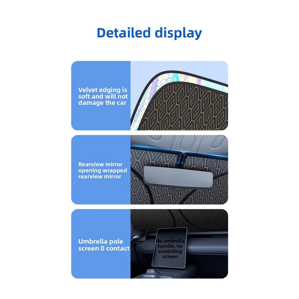 Titanium Silver Alloy Car Windshield Laser Sunshade -Four Layer Physical Material, UV Protection, Heat Insulation, Shading, Car Sunshade, Car Sunshade