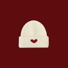 Sweet Heart Embroidery Knit Beanie Women Warm Winter Hat Adjustable Cute Student Cap