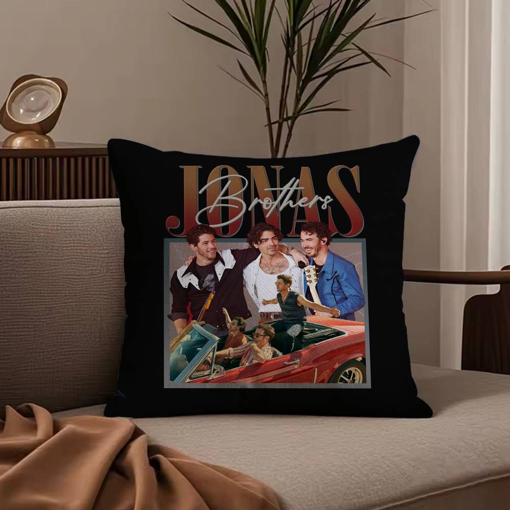 Band J-JONAS B-BROTHERS Pillow Case Anti-dustmite Pillowcase Invisible Zipper Silky Short Plush Sofa Cushion Cover