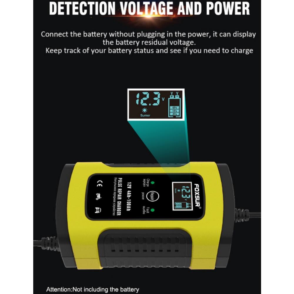 12v 5a Motorcycle Car Pulse Repair Battery Charger With Lcd Display Battery Fully Intelligent Universal Repairable Lead Acid Charger