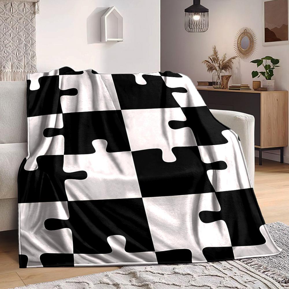 

1pc Puzzle Pieces Blanket Warm, Cozy, And Soft, Suitable for Sofas, Beds, Cars, And Office Use.Perfect for Camping And Travel, Making It a Great Gift 100x150cm