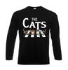 The Cats Abbey Road Shirt Funny Cat Lovers Novelty Mens LongSleeve T-Shirt Top