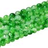 Light Green Chalcedony Floating Jades Natural Stone 15" Smooth Loose Spacer Beads 4/6/8/10/12mm for Jewelry Making DIY Bracelets Charms Accessories