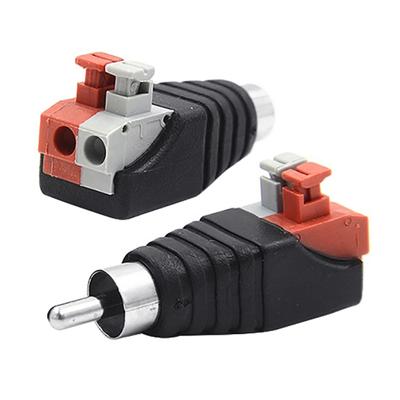 1 Paire Adaptateur Connecteur Jack RCA Mâle pour Câble Universel vers Fil de Haut-Parleur Audio