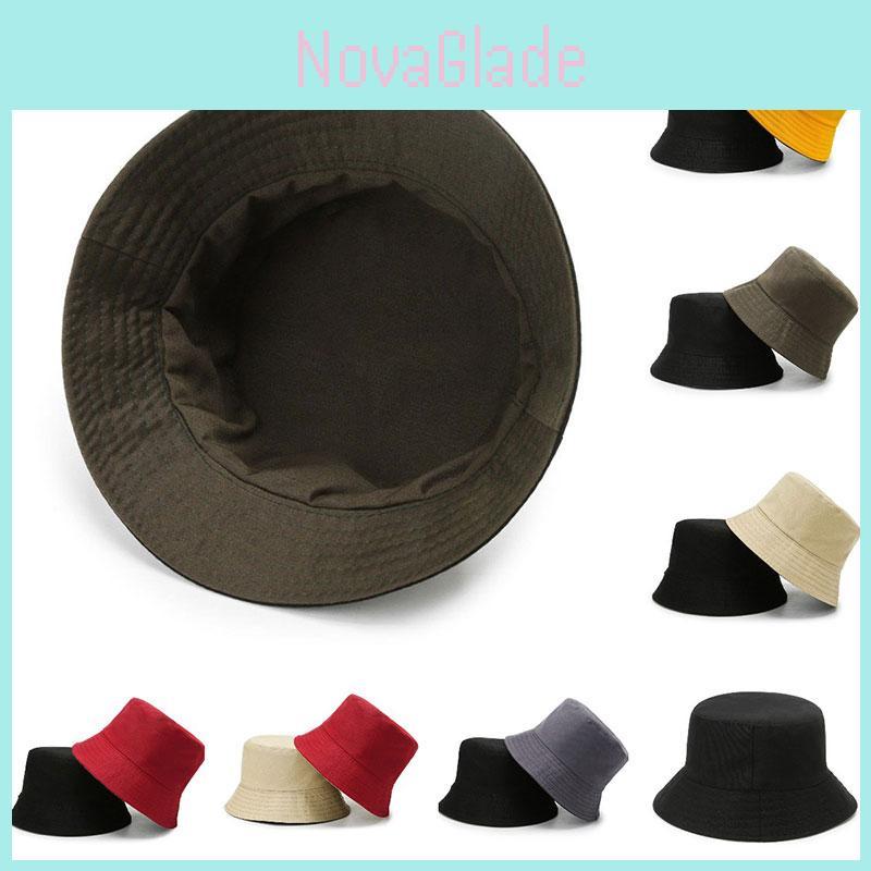 Stylish Unisex Oversize Bucket Hat For Big Head, Double Sided Cotton Cap For Sun And Wind Protection