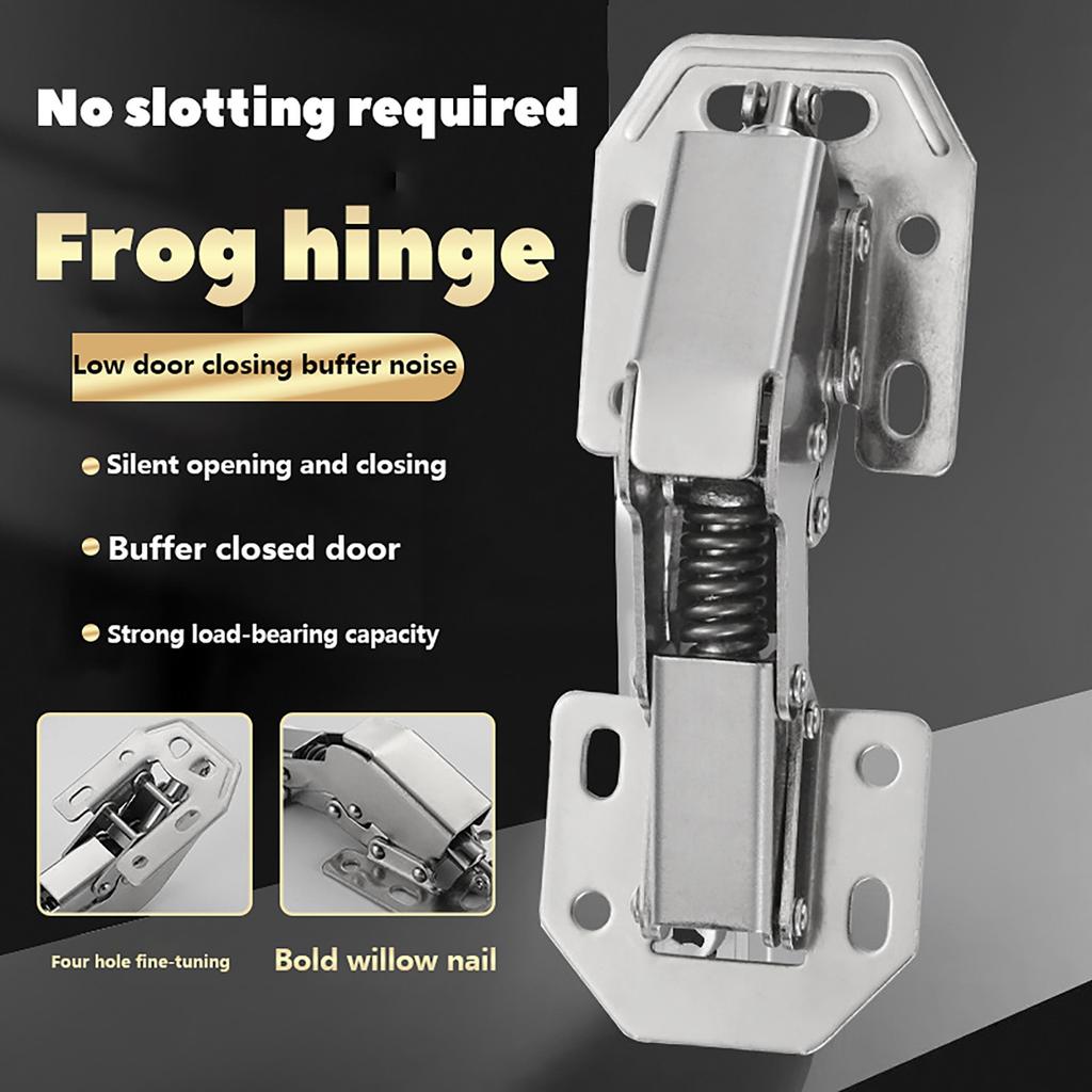 Stainless Steel Frogs Hinge 4-inch Thick Bridgess Type Buffer Hinge Slot Free Marbless Cabinet Door Mahjong Table Hinge