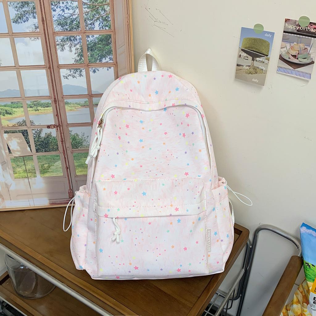 Schoolbag Star Schoolbag Large Capacity Cute High School Students Lightweight Ins Wind Backpack Simple College Backpack Tide