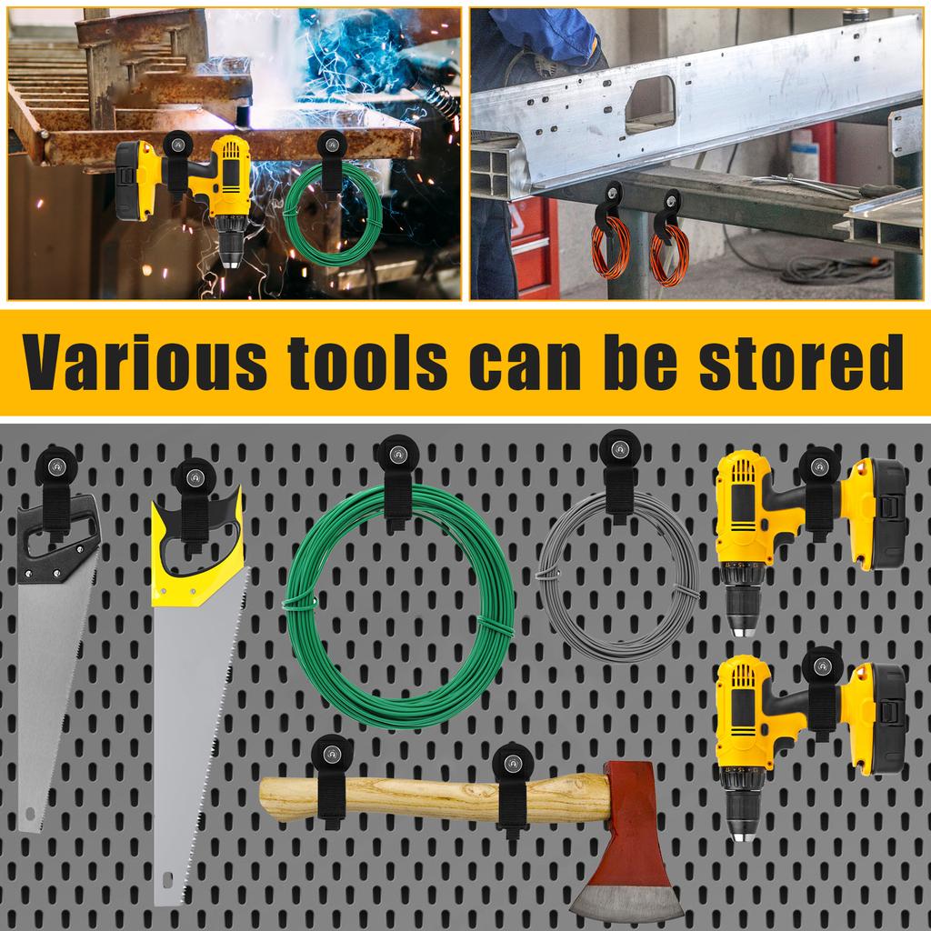 2Pcs Heavy Duty Magnetic Hooks Strap Cable Storage Organizer Magnetic Hooks Holder for Cable Rope Garden Hose Storage Tool