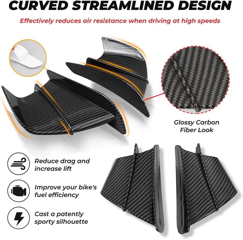 Yamaha Universal Aerodynamic Wing: Enlarged Fiber Modified Motorcycle Part