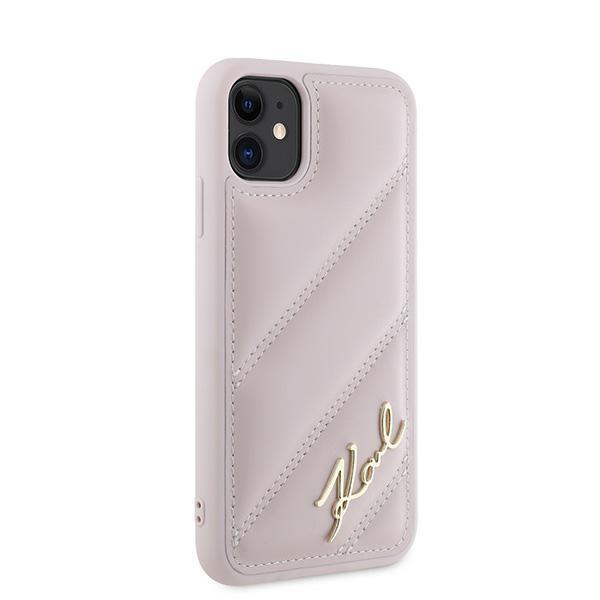 Karl Lagerfeld Klhcn61Pqdsmgp Iphone 11 / Xr 6.1 Różowy/Pink Hardcase Diagonal Quilted Script
