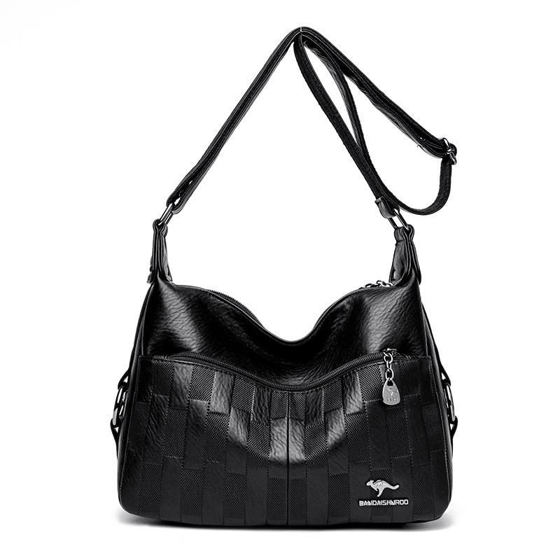 Middle Aged Women's Crossbody Bag New Stone Pattern Small Square Bag Style Simple and Fashionable One Shoulder Crossbody Bag