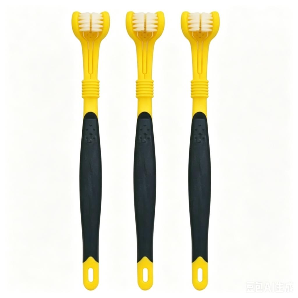 3-Sided Pet Toothbrush Plastic Dog Cat Teeth Cleaner, Tartar Removal & Oral Care Tool for Gentle Daily Dental Hygiene