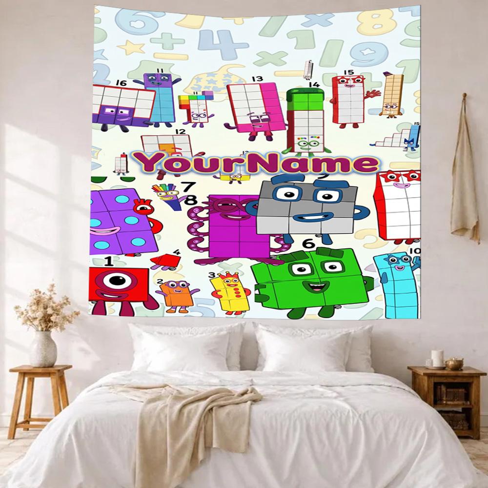 Numberblocks Custom Your Name Wall Decor Tapestry Art For Pet Memorial Birthdaywedding Party Backdrop Family Gift