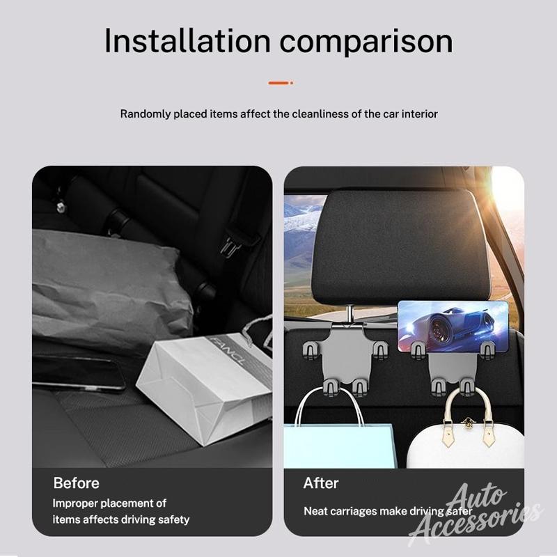 Car Seat Headrest Hook Hanger Storage Organizer For Handbag Purse Coat For Porsche Cayenne Panamera Macan Boxster 911 Carrera-GT OS3