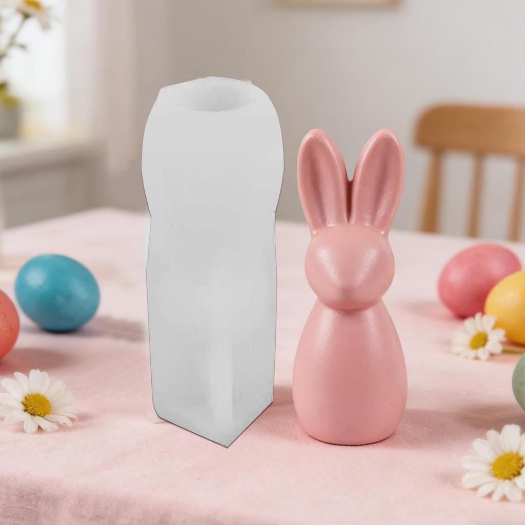 Easter Rabbit Shape Silicone Candle Mold Easy Release DIY Craft Mould for Resin Soap Wax Cake Chocolate Plaster Making