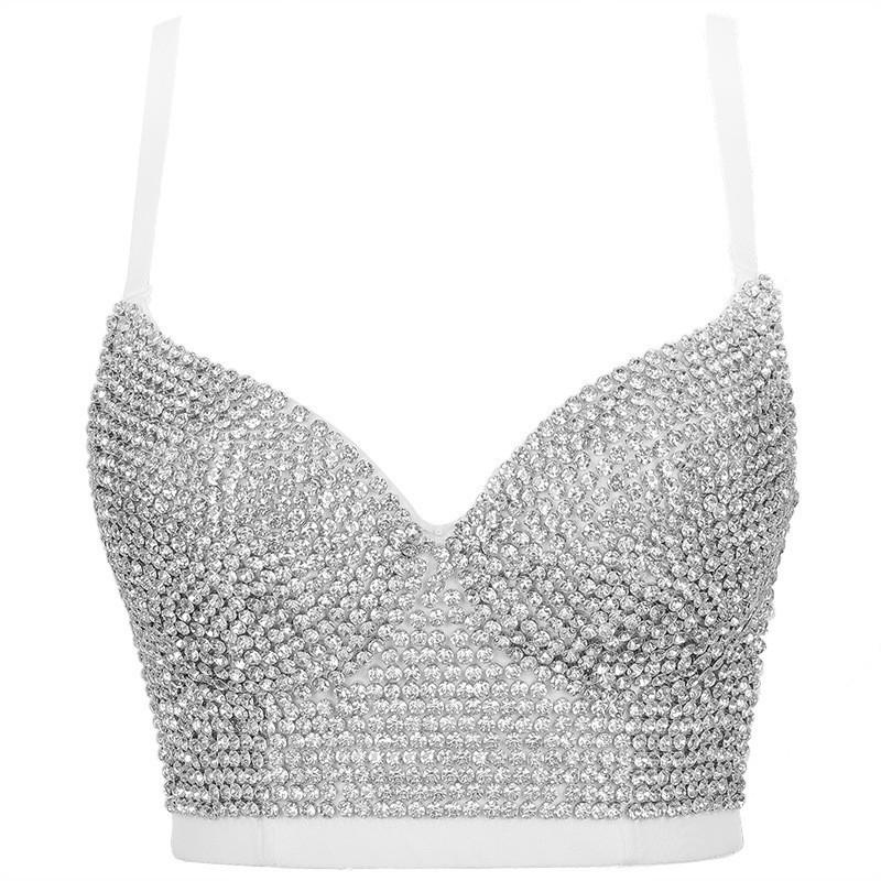 Street Style Sequin Camisole With Removable Straps For Clubwear And Nightlife