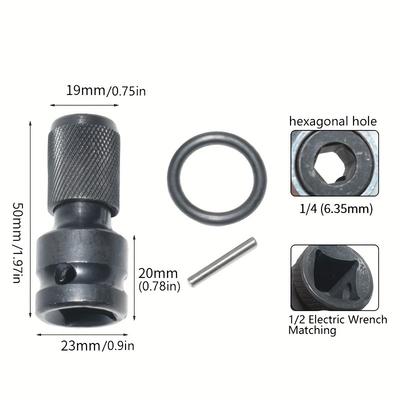 1/2/3Set Fyrkant till 1/4 Sexkant Spärrhylsa Slagnyckelhylsa Set Adapter Nyckel Drivomvandlare Snabbfäste Verktyg