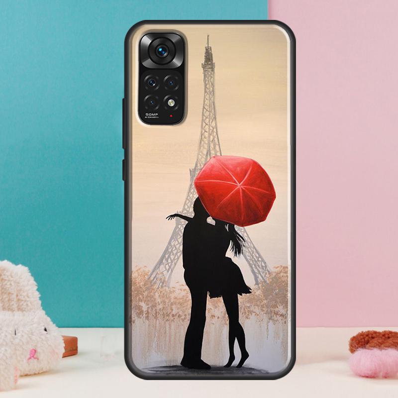Red Umbrella Eiffel Tower Case For Xiaomi Redmi Note 14 13 12 Pro 11 9 10 9S 10S 11S 12S Redmi 14C 13C 10C 12C Cover