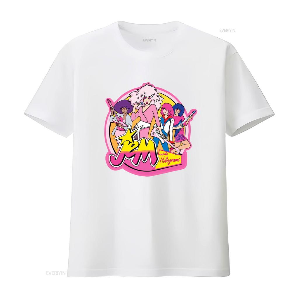 Jem and The Holograms T Shirt For Kids Summer Girl 80s Women Cartoon Summertime Star SweaT  vintage Washed homme Stylish