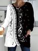 2025 Autunno Inverno Nuovi Top da Donna Taglie Forti, T-shirt alla Moda Girocollo Maniche Lunghe con Stampa Floreale 3D