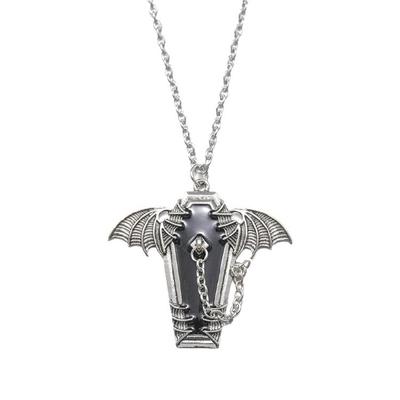 Statement Fledermaus Sarg Anhänger Halskette Gothic Verstellbare Halskette Abgenutzte Legierung Schmuck Für Frauen Männer