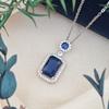 Necklace Women's European and American Fashion Hot Sale Rectangular Round Micro-inlaid Zircon Temperament Collarbone Chain High-end Accessories