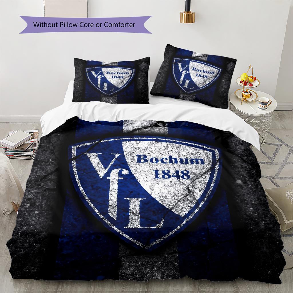 Pościel wzór Bochum Dekoracja domu Prezent urodzinowy (1 * poszwa na kołdrę + 2 * poszewki na poduszki, bez rdzenia)