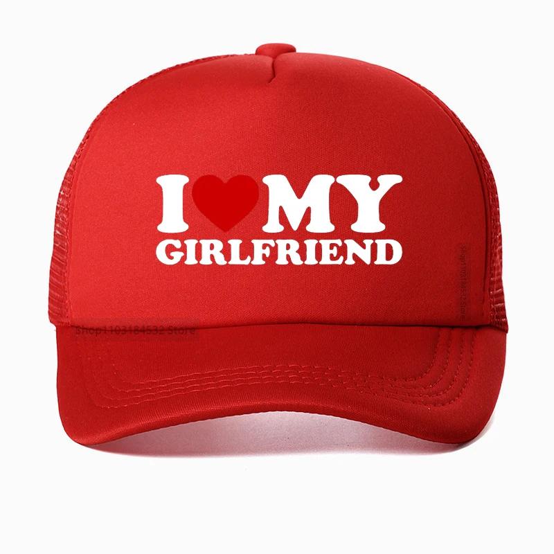Ich Liebe Herz Meine Freundin Baseballkappe hohe Qualität Golfhüte Geburtstagsgeschenk cool Netz Atmungsaktiv Truckerhut Kappe